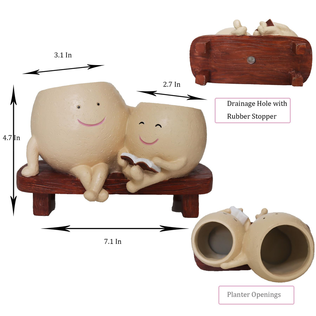 Dolkgy Face Pots bedroom decor creates a friendly centerpiece for a nightstand.