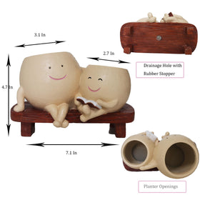 Dolkgy Face Pots bedroom decor creates a friendly centerpiece for a nightstand.