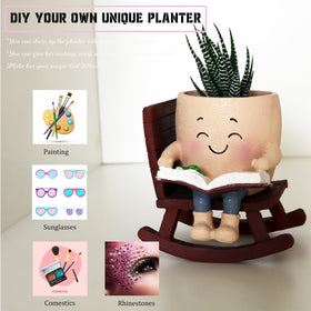 Dolkgy human-shape planter as desktop decoration for plant lovers