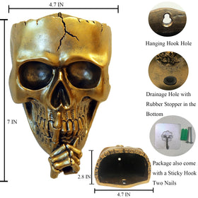 Dolkgy Skull Planter opening 4.7 inches fits small to medium plants.