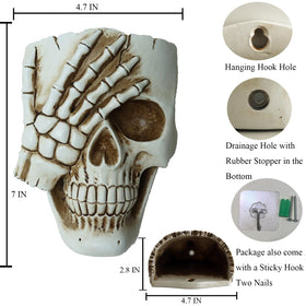 Dolkgy skull wall planter hanging mount for easy wall display.
