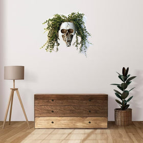 Dolkgy Skull Wall Planter white resin material, durable outdoor use