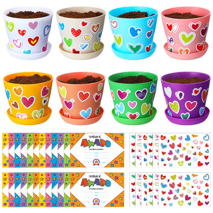 Domensi 30-pack spring crafts pots with tray, ideal for kids gardening projects.