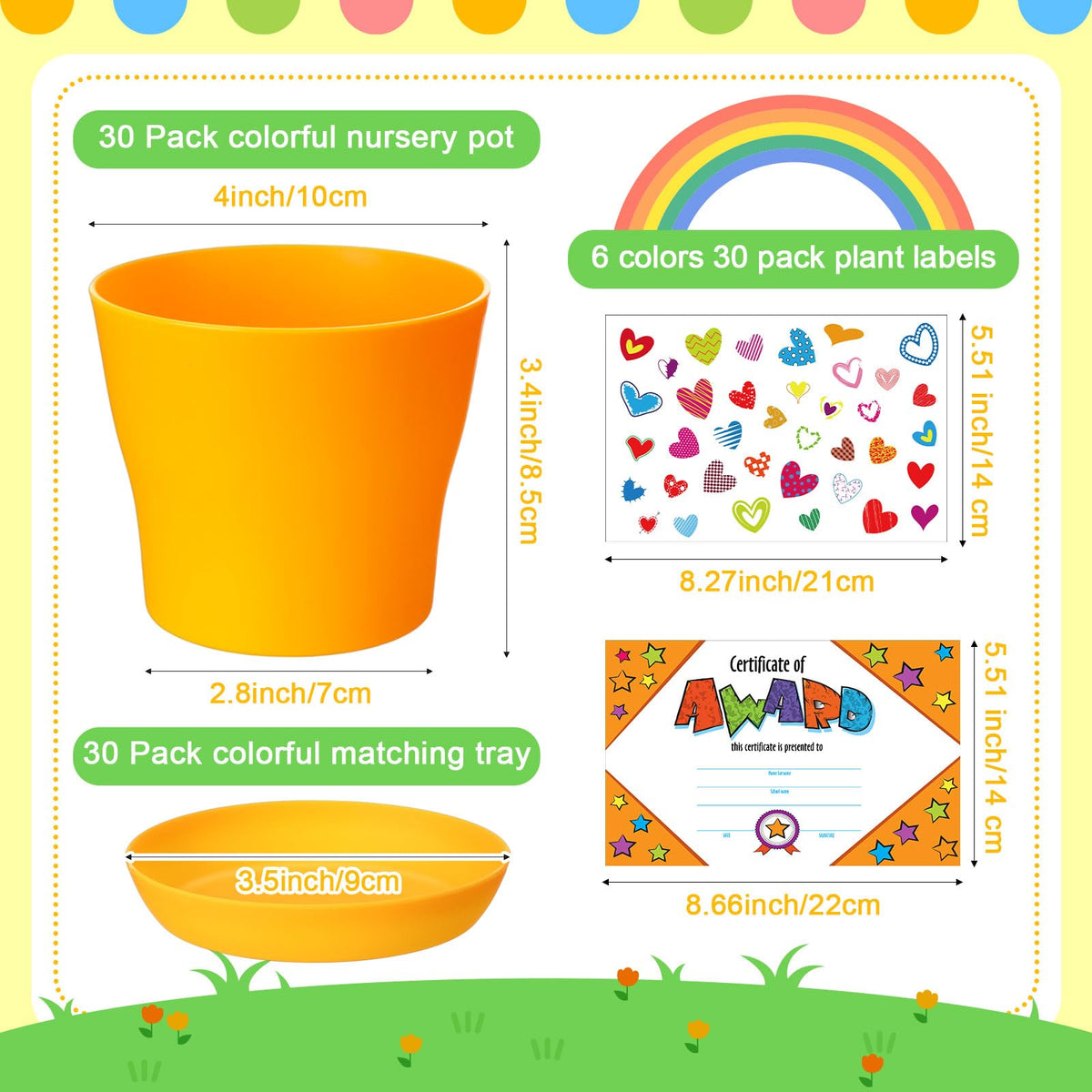 Domensi 4-inch colorful plant pots perfect for classroom DIY projects.