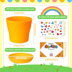 Domensi 4-inch colorful plant pots perfect for classroom DIY projects.