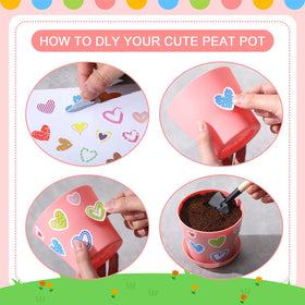 Domensi 458 sticker sheets with heart patterns to personalize plants.