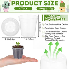 Compact 2-inch pots ideal for arranging seedlings on windowsills.
