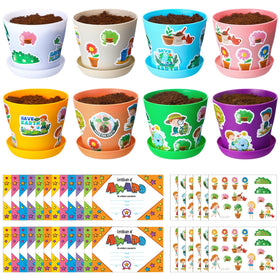 Domensi DIY plastic pot set showing colorful pots for kids crafts