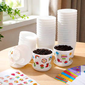 Domensi Hello Spring stickers to decorate pots creatively