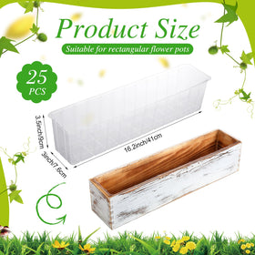 Domensi plastic liner protects wooden planter box from moisture.