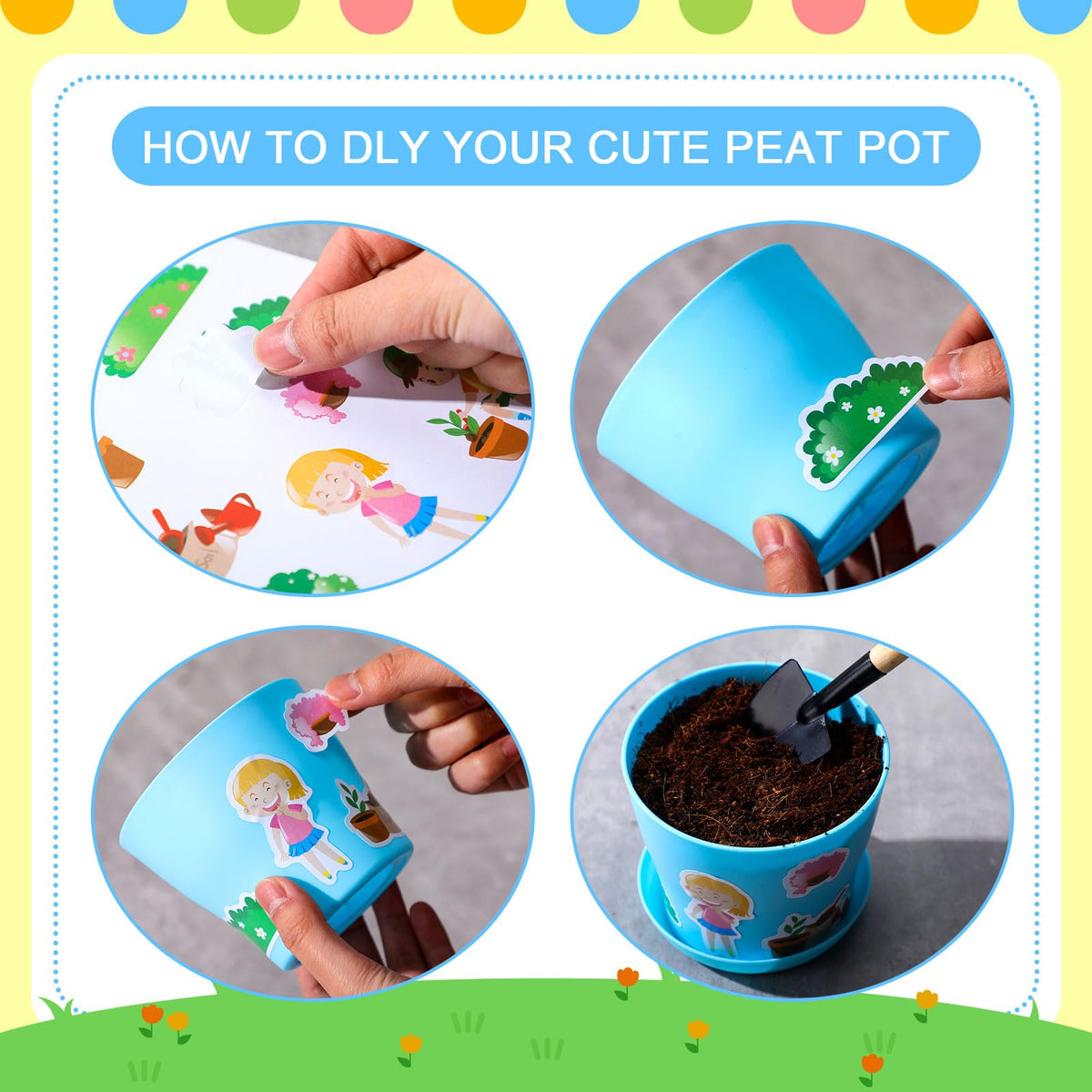 Domensi pot craft stickers assortment for decorating pots