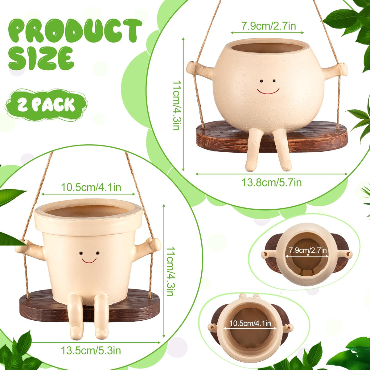 Domensi swing face barrel planter adds charming outdoor accent with practical size.