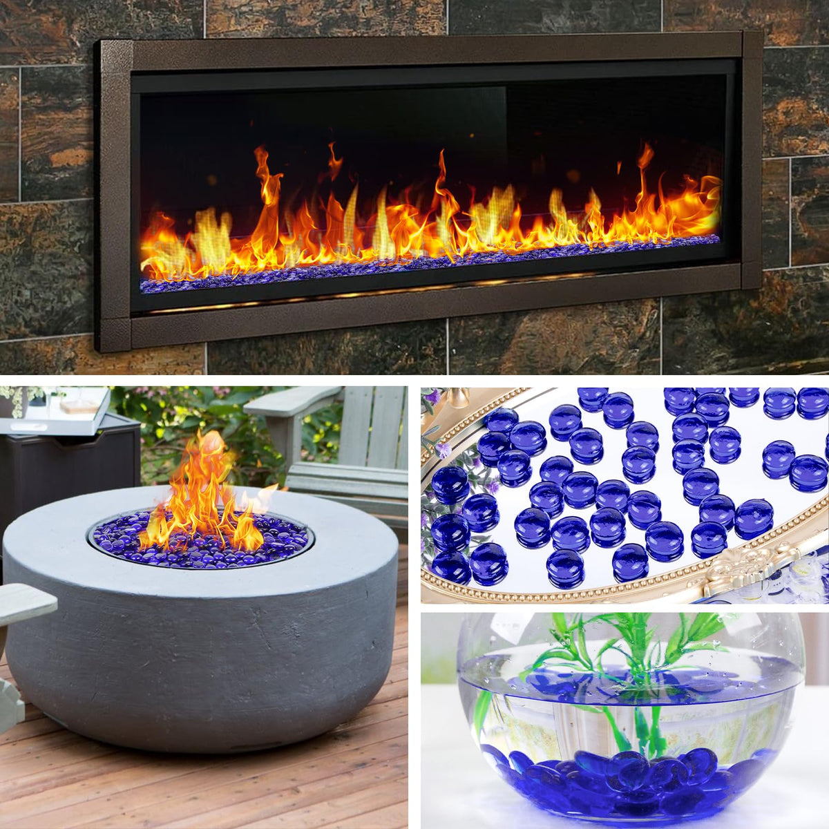DomeStar recycled glass beads offer safe, easy-to-clean decor for any fire feature.