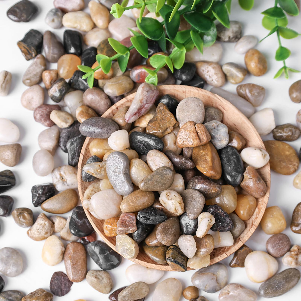 DomeStar river rocks top-dressing for pots and containers