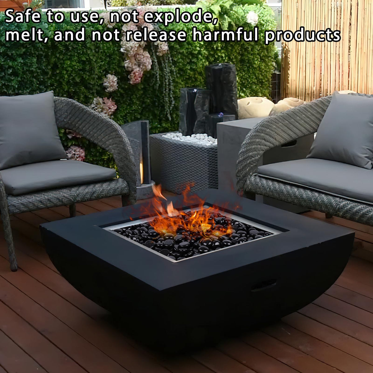 DomeStar safety tempered glass offering durable, clean-burning decorative flames.