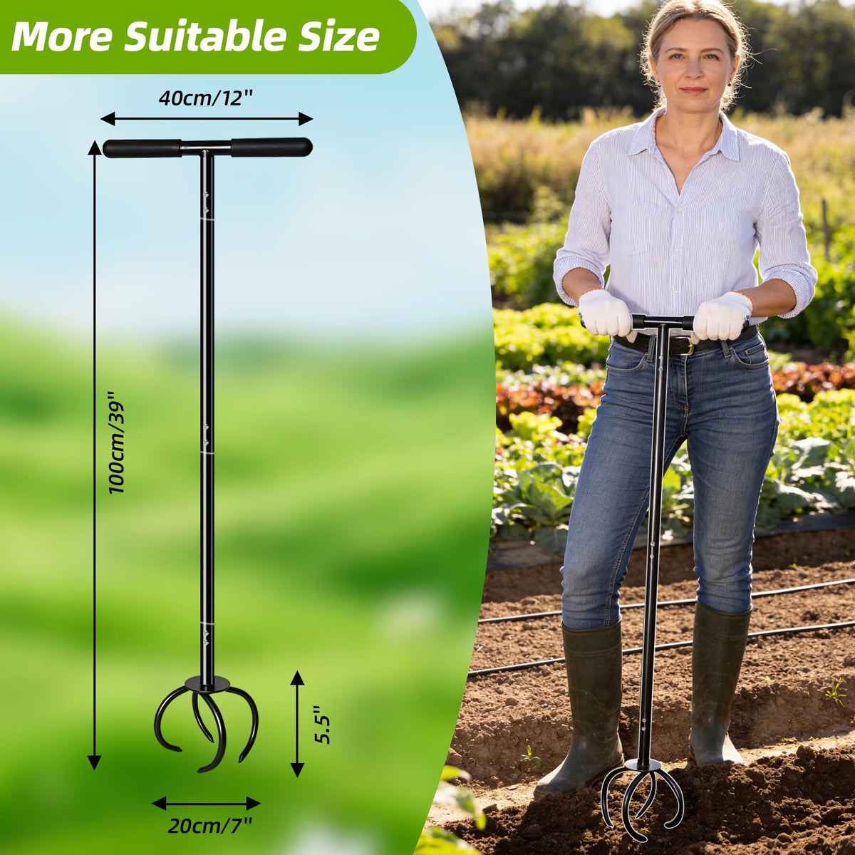 Dometrix Garden Twist Tiller stainless steel tines tackle compact soil