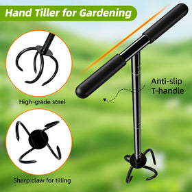Dometrix Garden Twist Tiller in wide open space for bed prep