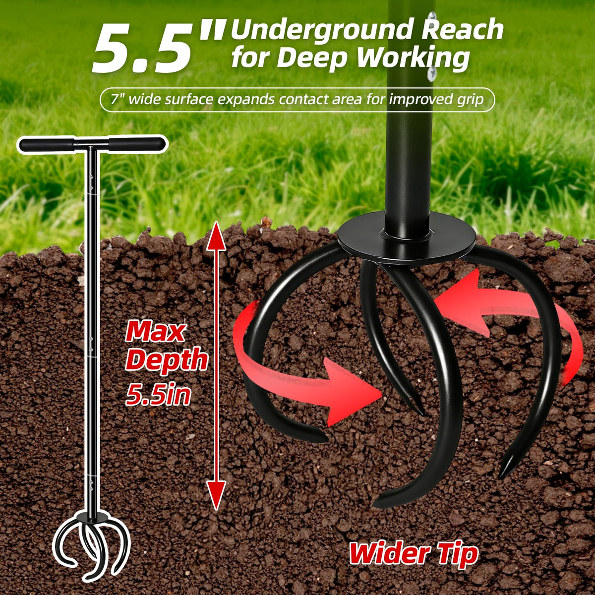 Dometrix Garden Twist Tiller demonstrates steady control and grip