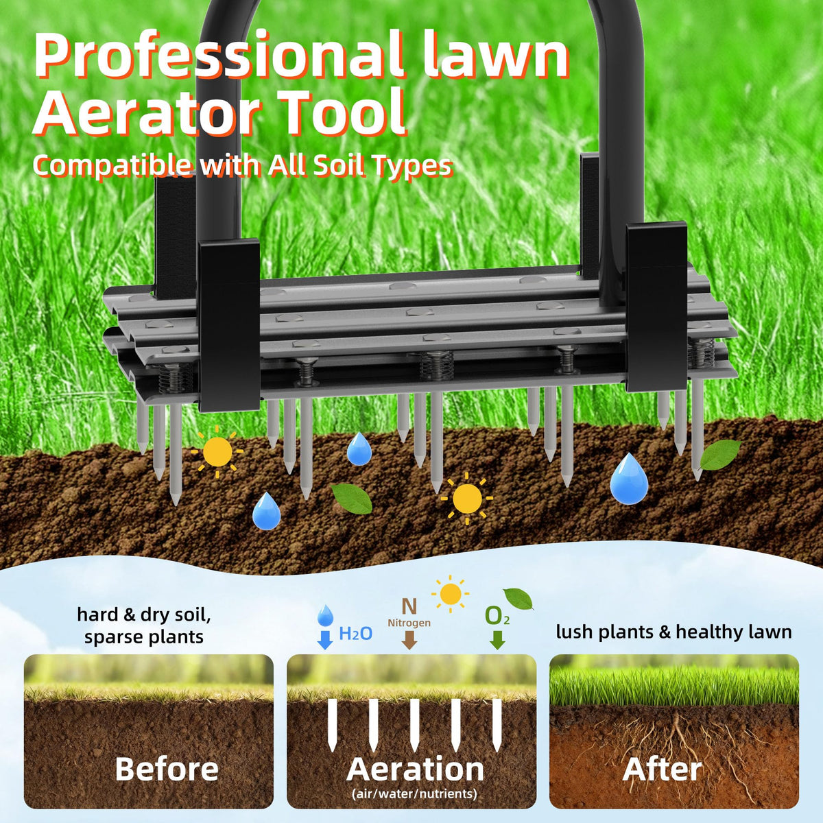 DomiHapi Aerator powder-coated frame resists rust for durability outdoors