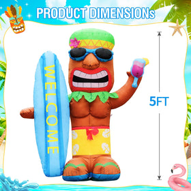 DomKom outdoor tiki luau yard decor for festive celebrations