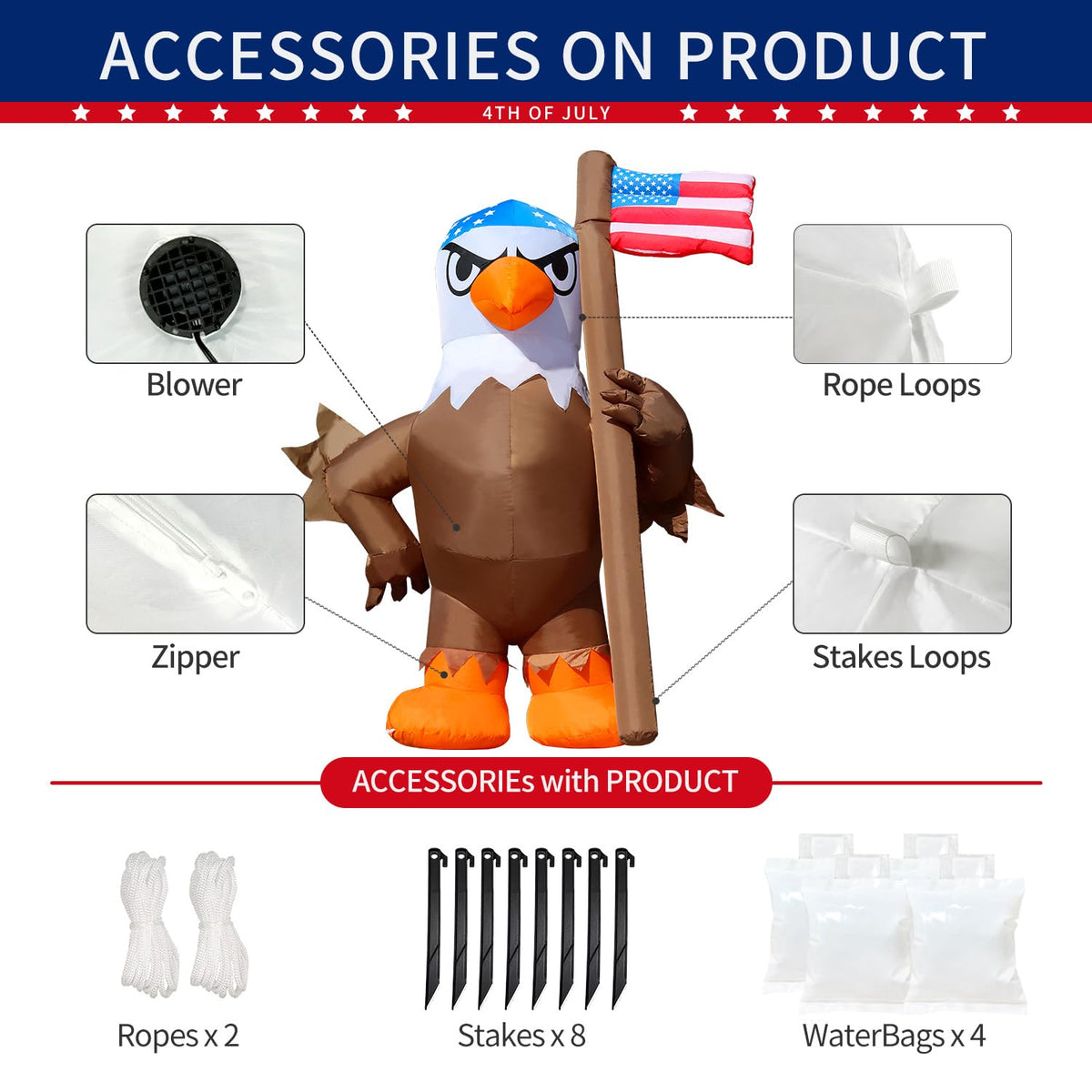 DomKom stability kit with water bag and stakes for wind resistance