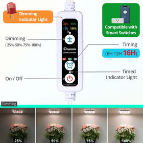 DOMMIA timer-equipped light maintains consistent indoor lighting for plants.
