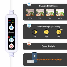 DOMMIA panel grow light includes adhesive pads and cables for simple installation