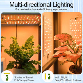 DOMMIA panel grow light for cabinet use boosts small plant displays with full-spectrum light
