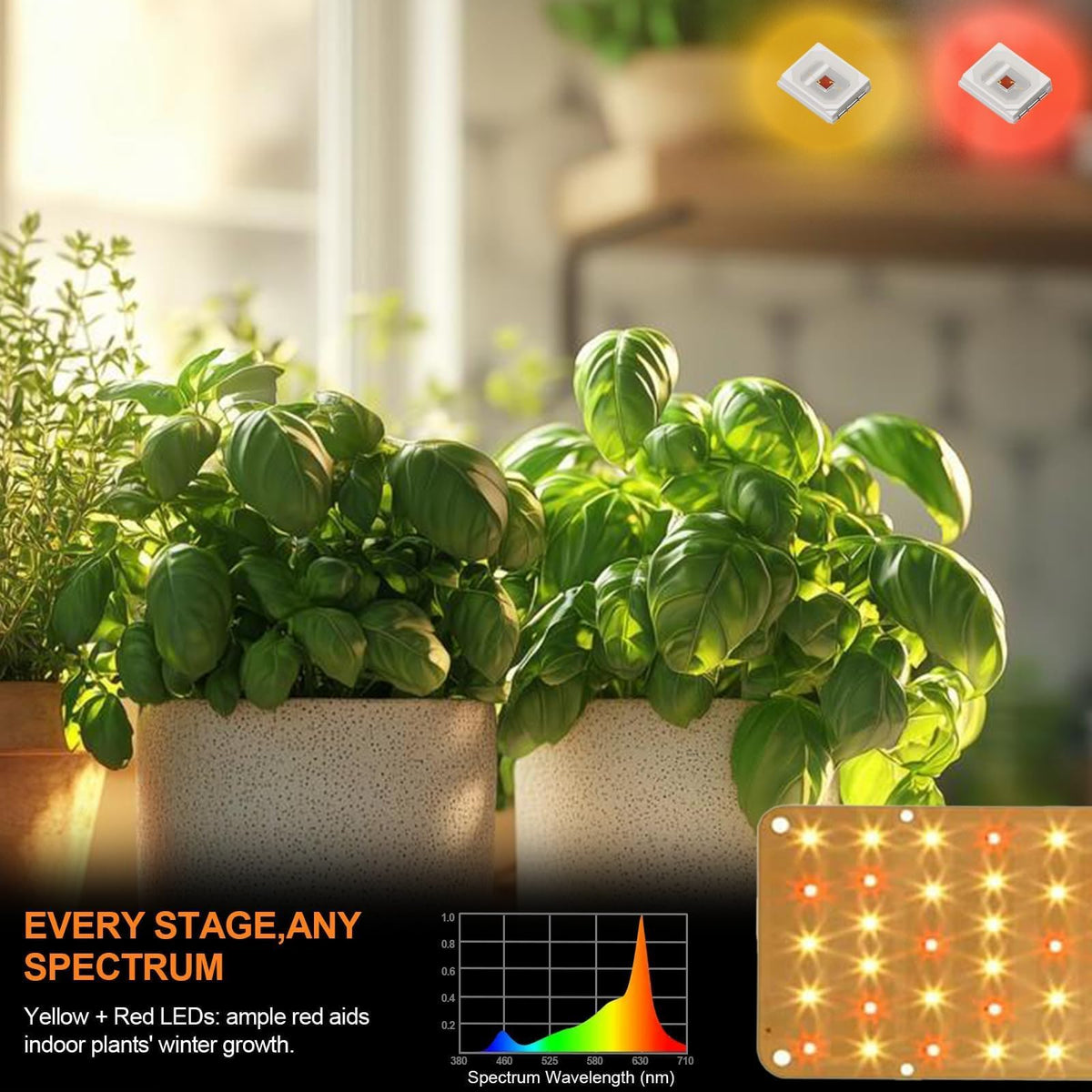 DOMMIA panel grow light emphasizes heat dissipation to keep panels cool near leafy greens