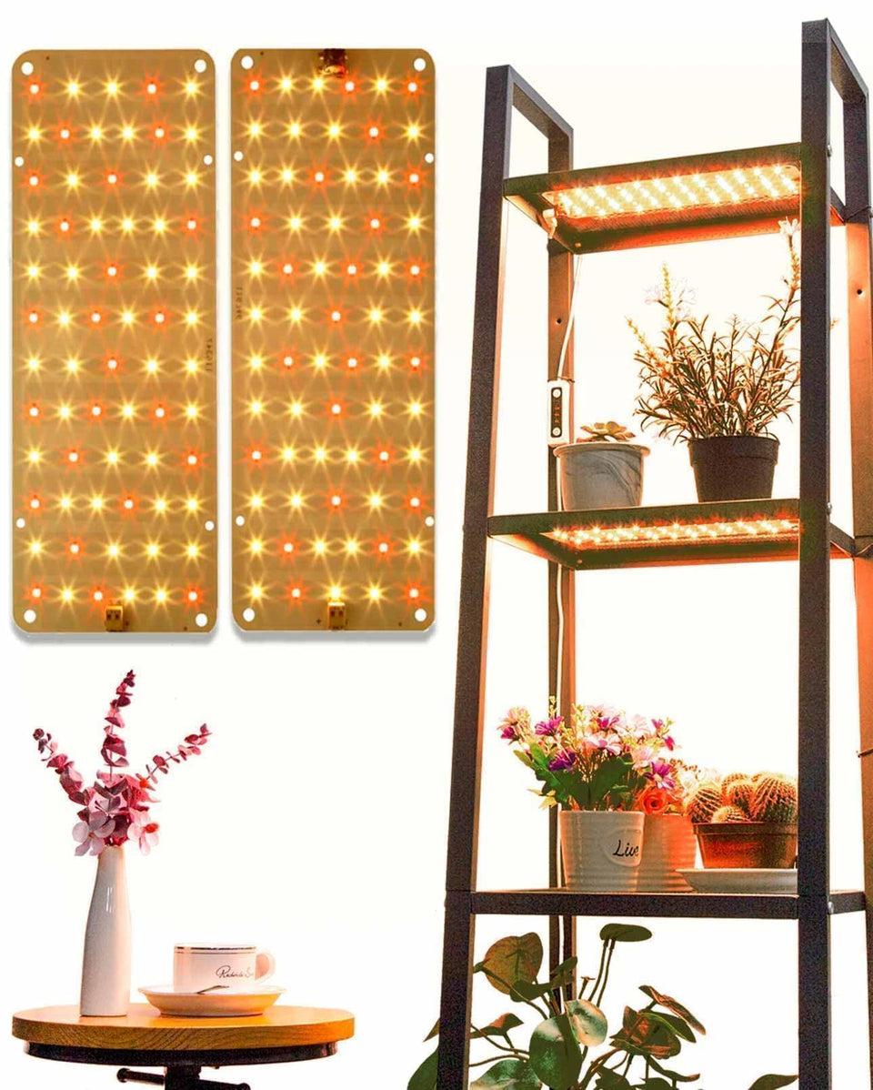 DOMMIA panel grow light under shelf provides even illumination for compact herb setups