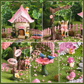 DONABELA pink fences create delicate borders for charming miniature scenes.