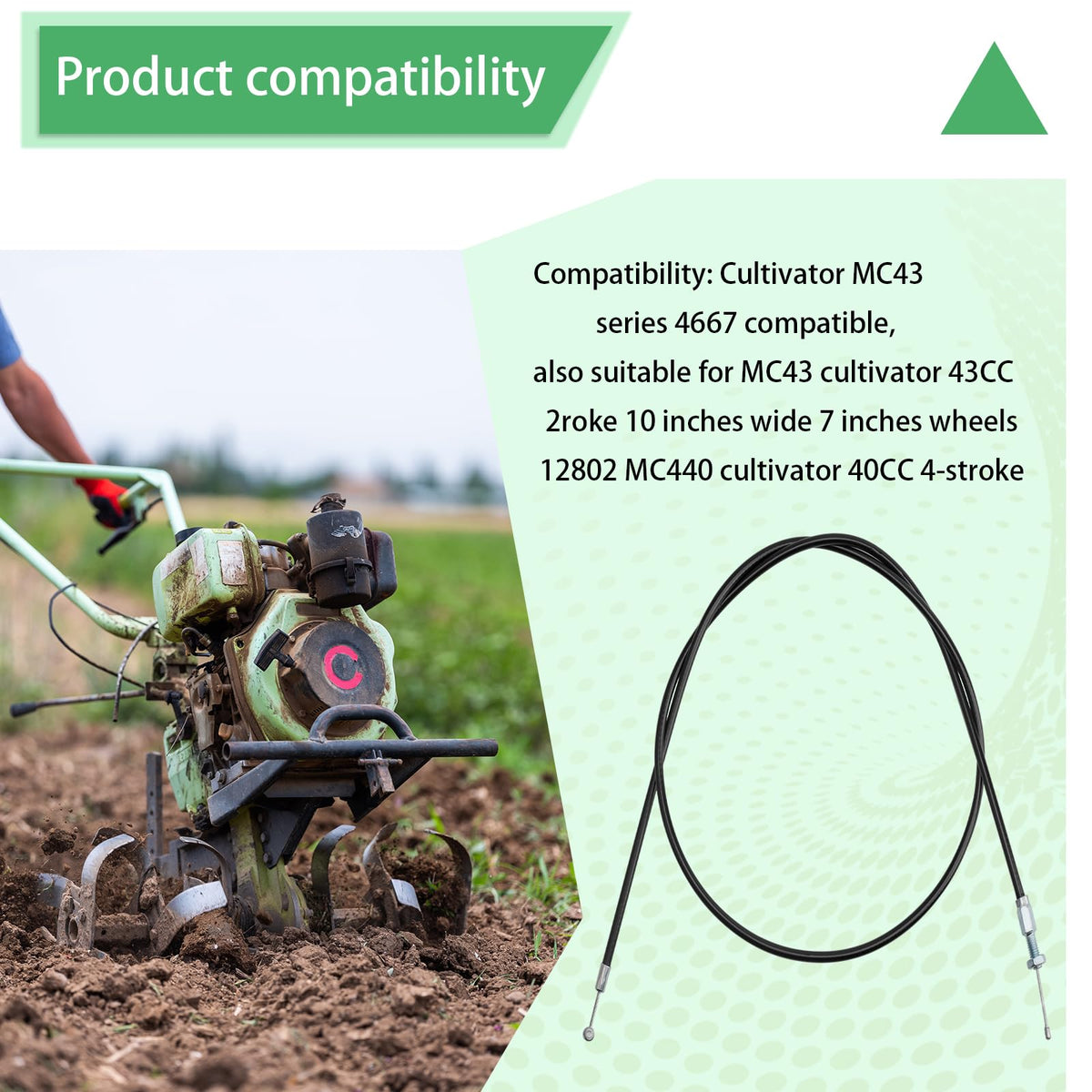 DONFON 14645 throttle cable compatibility list covers MC43 and MC33 models