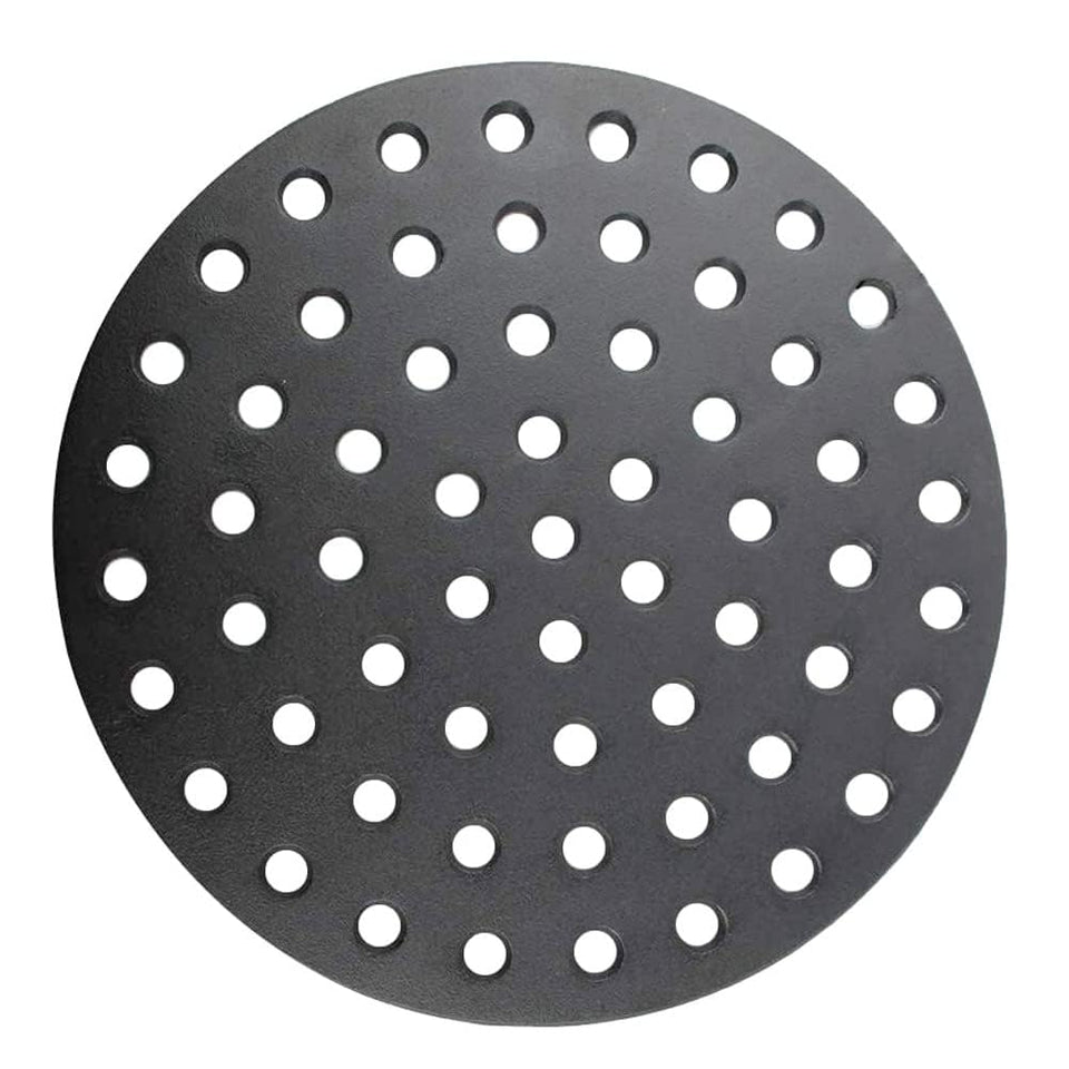 Dongftai 17-inch round fire grate on XL Big Green Egg for even heat distribution