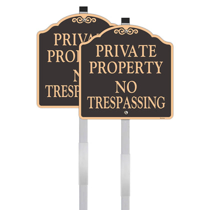 Doninex private-property sign with stake for clear boundary visibility.