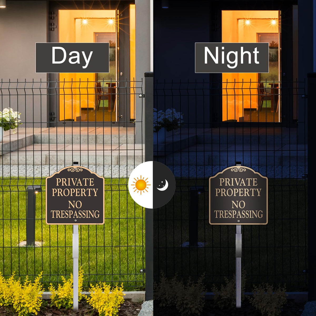 Doninex private-property sign made of durable aluminum for outdoors.