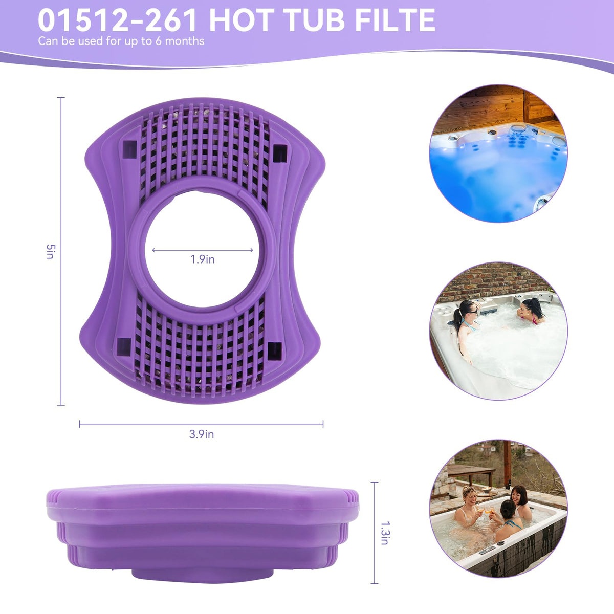 DONJOP spa filter purple 2-pack Vision cartridge reduces chemical odor in spas.