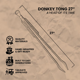 Donkey Long Tong stainless steel construction for lasting outdoor grilling