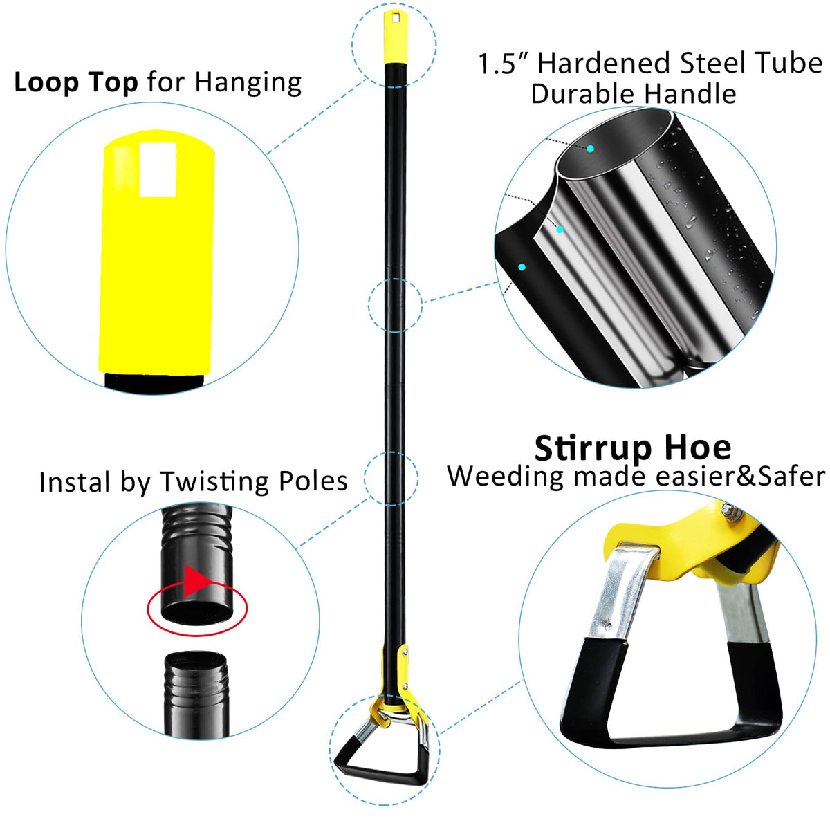 DonSail 30-40 inch handle assembly for comfortable weed control.