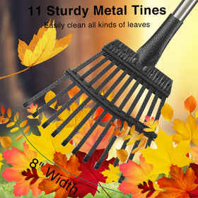 Donsail adjustable-length leaf rake extends from 3ft to 5.2ft for comfortable use.