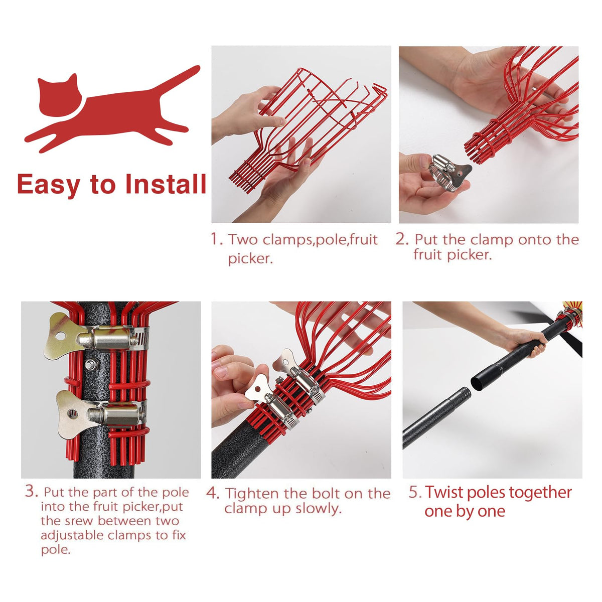 DonSail fruit picker in action on a high tree branch for easy picking.