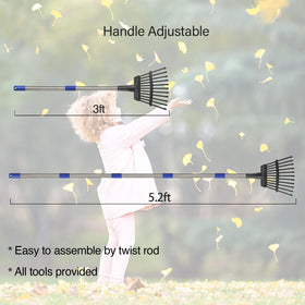 Donsail heavy-duty metal rake with premium steel poles for tough yard tasks.