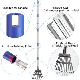 Donsail leaf rake cleans leaves under hedges and flower beds efficiently.