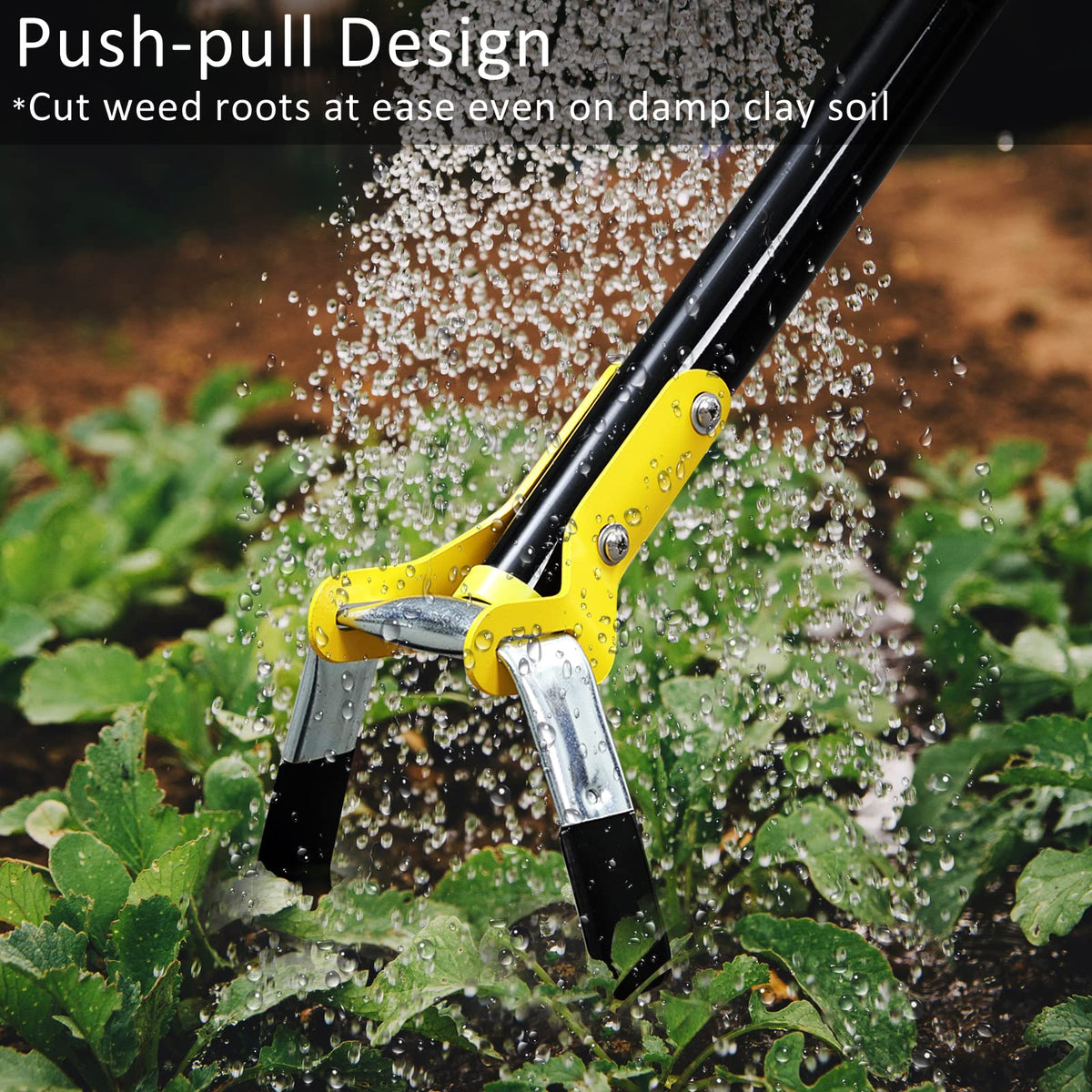 DonSail stirrup hoe in use with scuffle action for effortless weed removal.