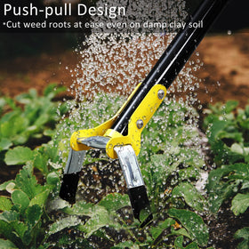 DonSail stirrup hoe in use with scuffle action for effortless weed removal.