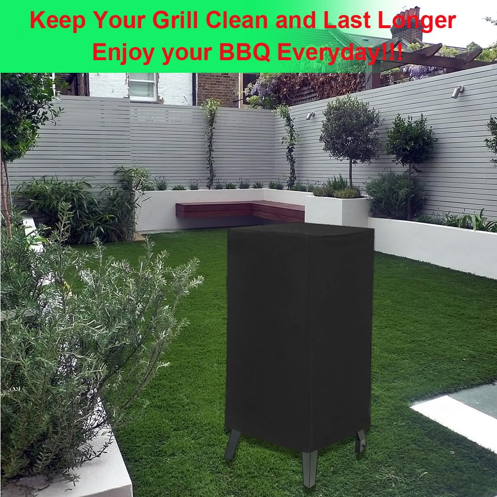 DONSIQIZZ cover on vertical smoker fits PBV3G1 and similar models neatly.