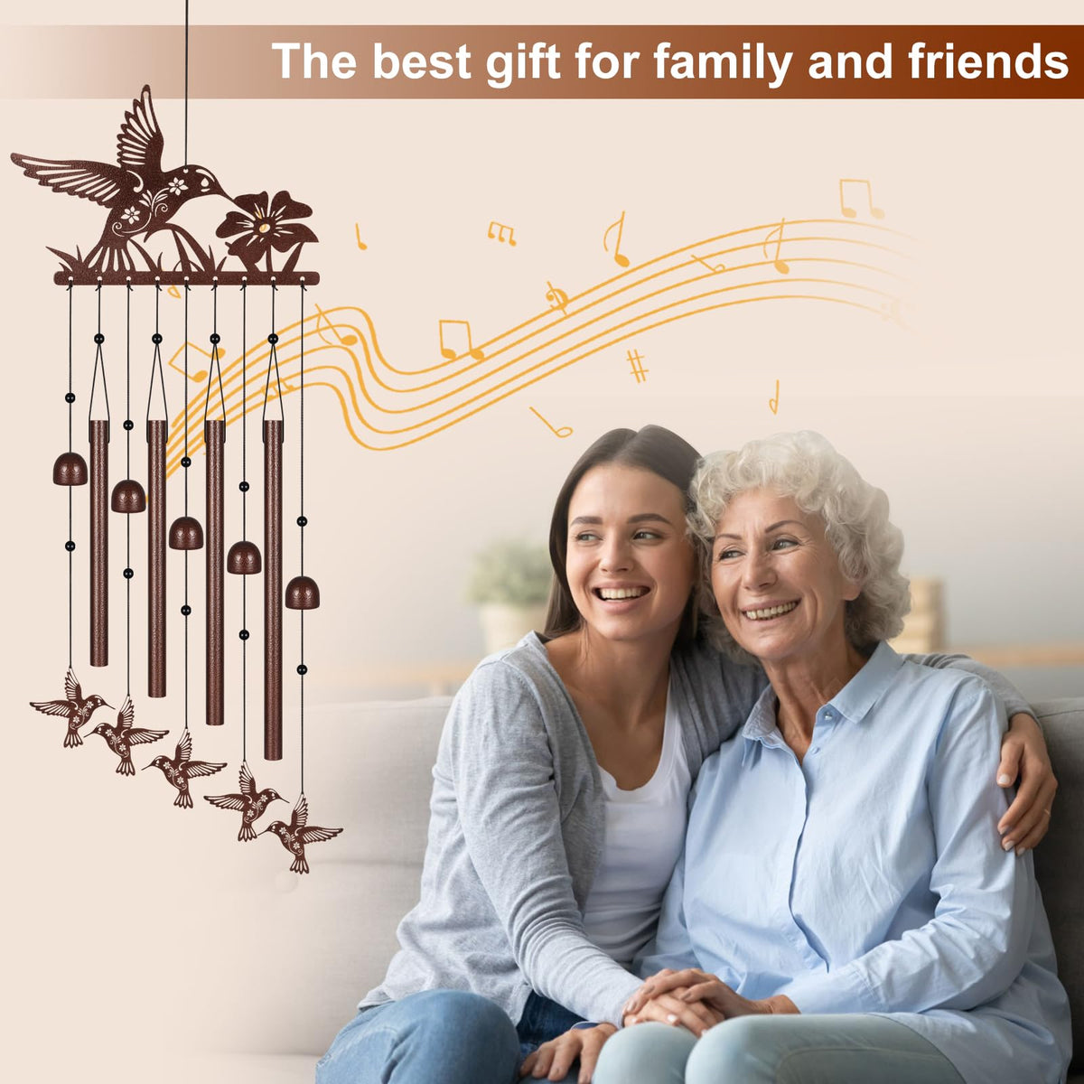 Doogarden hummingbird wind chimes patio capture gentle notes on a sunlit terrace.