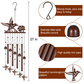 Doogarden hummingbird wind chimes yard decor provides tranquil sounds for outdoor spaces.