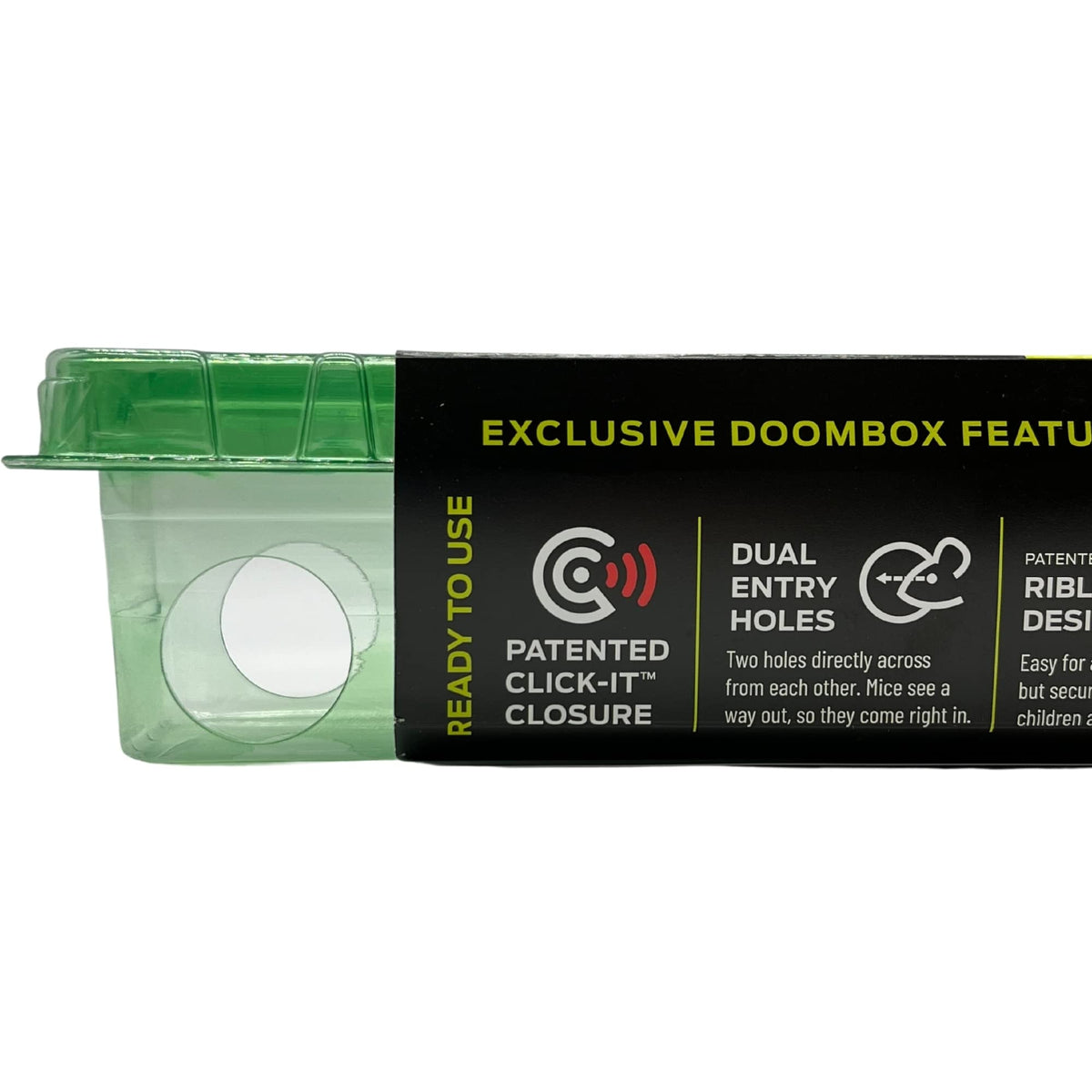 DoomBox green enclosed mouse trap RibLOCK walls add stability