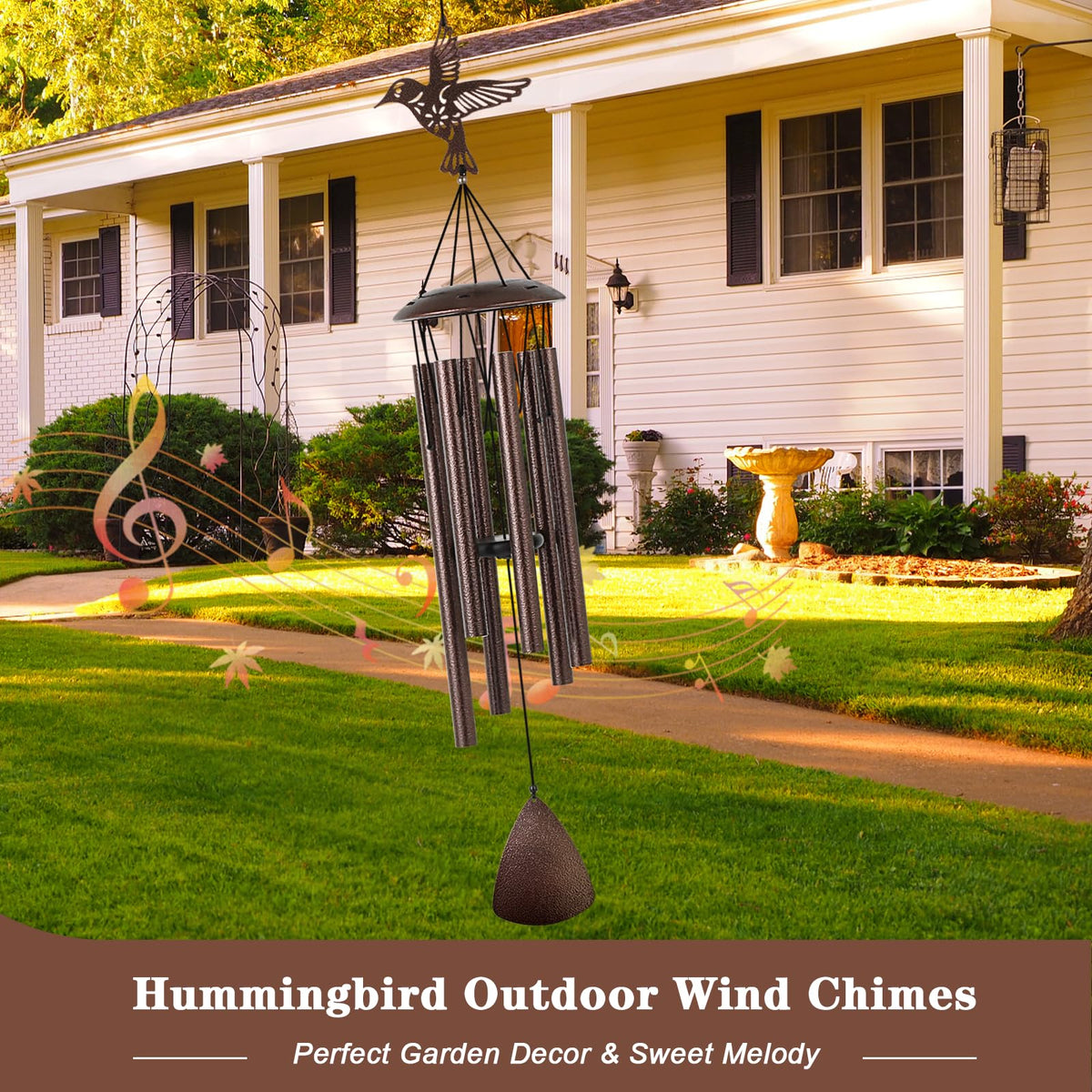 Doopeer 37 inch wind chime for patios and gardens with gentle tones