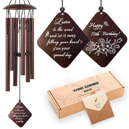 Doopeer 75th birthday wind chime in bronze boosts outdoor ambiance